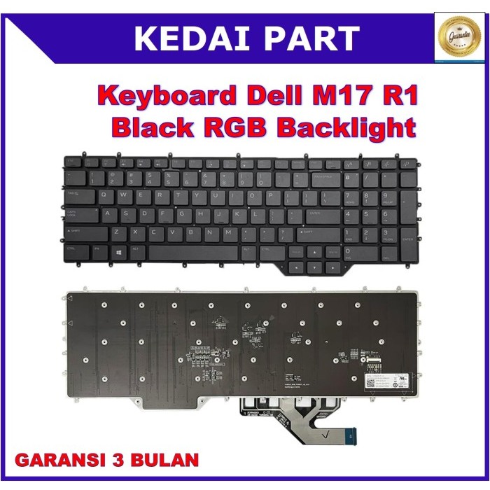 Keyboard Dell Alienware M17 17 R1 R2 R3 P43F P41e P45e Black RGB Backlight Backlite - Black RGB