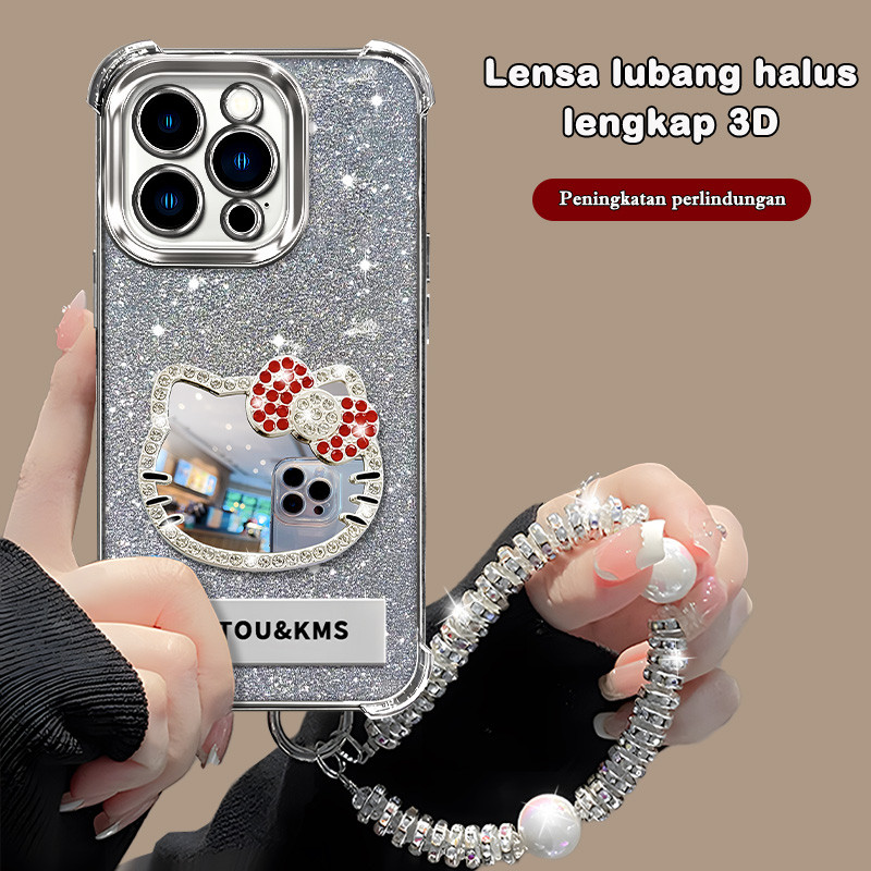 CASE Cermin Hello Kitty HP Redmi 13C 12C 10A 10C Note 12Pro 11Se 10S 9A Xiaomi Poco M6PRO M5S M2 C65
