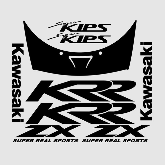 striping stiker cuting ninja old ZX KRR hitam full