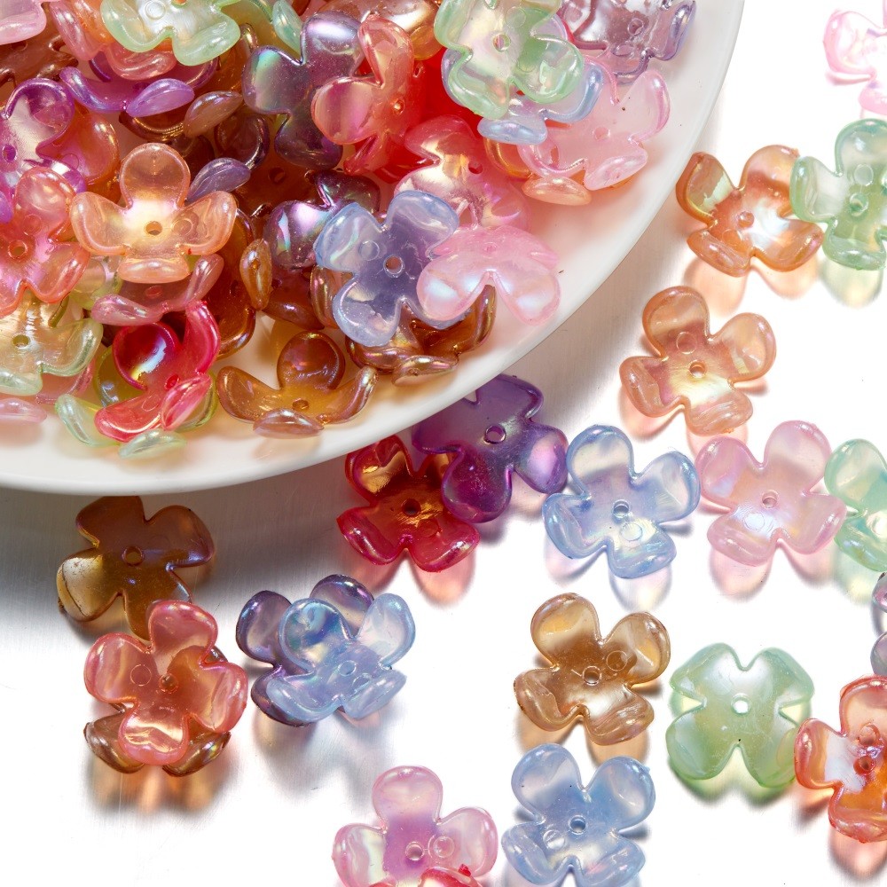 

50-100pcs Acrylic multicol Flower Bead Epoxy Resin Filling Handmake Bead For Epoxy Resin Filler Nail Art Decoration