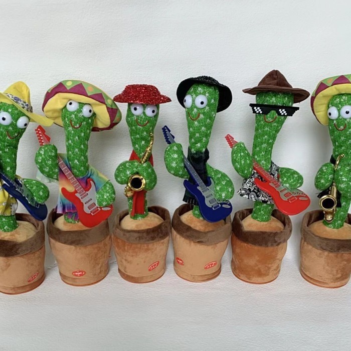 promo  -Cactus Toy Boneka Pintar Dancing Kaktus Goyang Bisa Ngomong Rekam USB - KAKTUSPOLOS USB