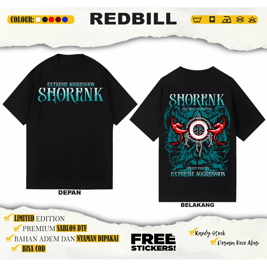 KAOS PSHT DESAIN TERBAIK SHORENK BIRU | SABLON DEPAN TULISAN LATIN | BELAKANG LAMBANG SHORENK WARNA 