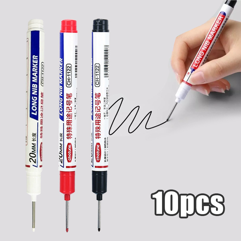 

【BARANG SPOT】10pcs/Set Spidol Penanda Besi Spidol Untuk Kayu 20mm Spidol Kepala Panjang Nib