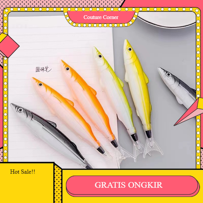 

【CORNER1】 SALE!! Pulpen Bentuk Ikan 0.5mm Pena Lucu Alat Tulis Unik
