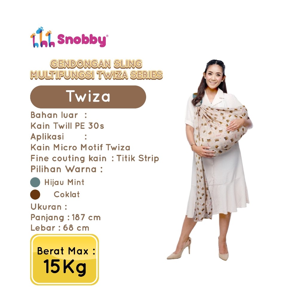 Snobby Gendongan Bayi Sling Multifungsi Twiza Series