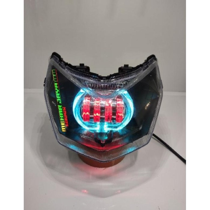 REFLEKTOR LAPU DEPAN LED SUPRA X 125 FI INJEKSI DAYMAKER BILED PROJIE 4 LENSA 2014 SAMPE 2019 - BIRU