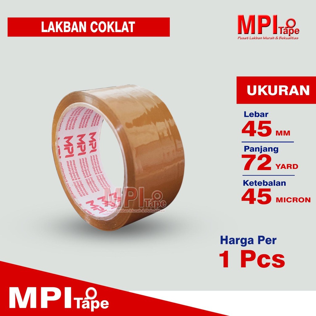 

Lakban Cokelat 45 mm x 72 Yard - Lakban Packing - MPI