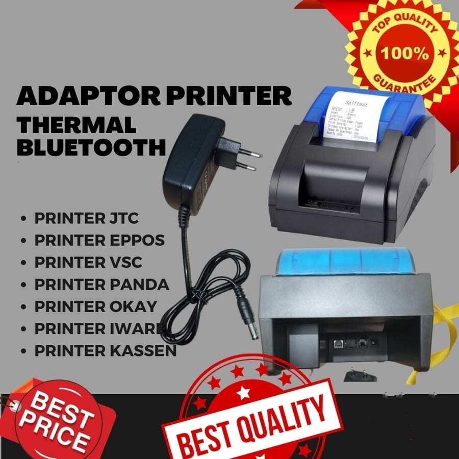 TERMURAH ORIGINAL ADAPTOR Printer Bluetooth Thermal 9V 2A Printer minipos Printer kassen Printer kas