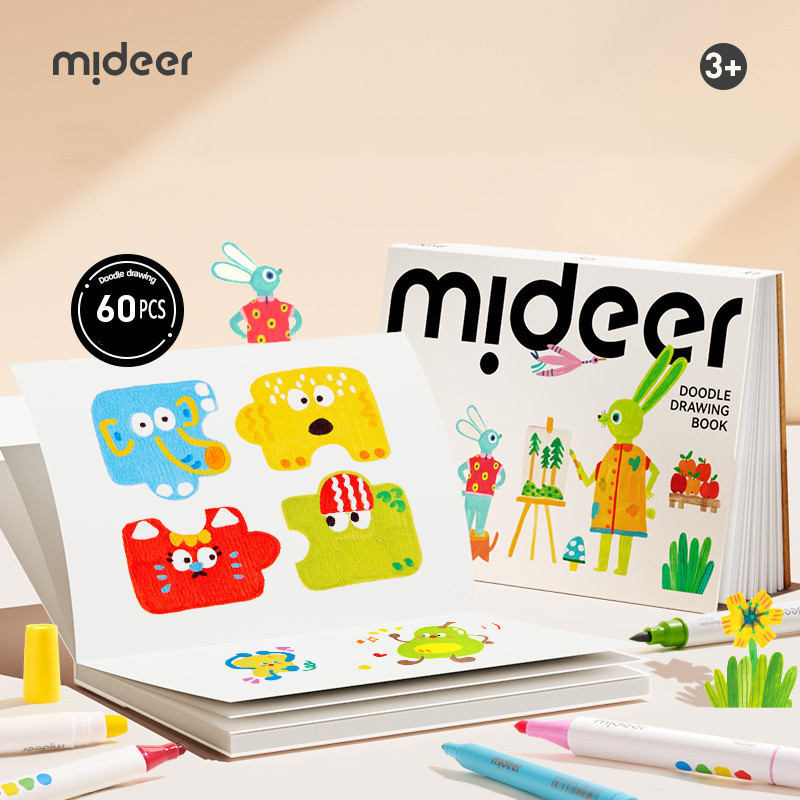 

Mideer 60 Sheets Doodle Drawing Book Children Sketchbook Paper Thickening 140g A4 Double-Faced Graffiti Coloring Book Kids 3Y+