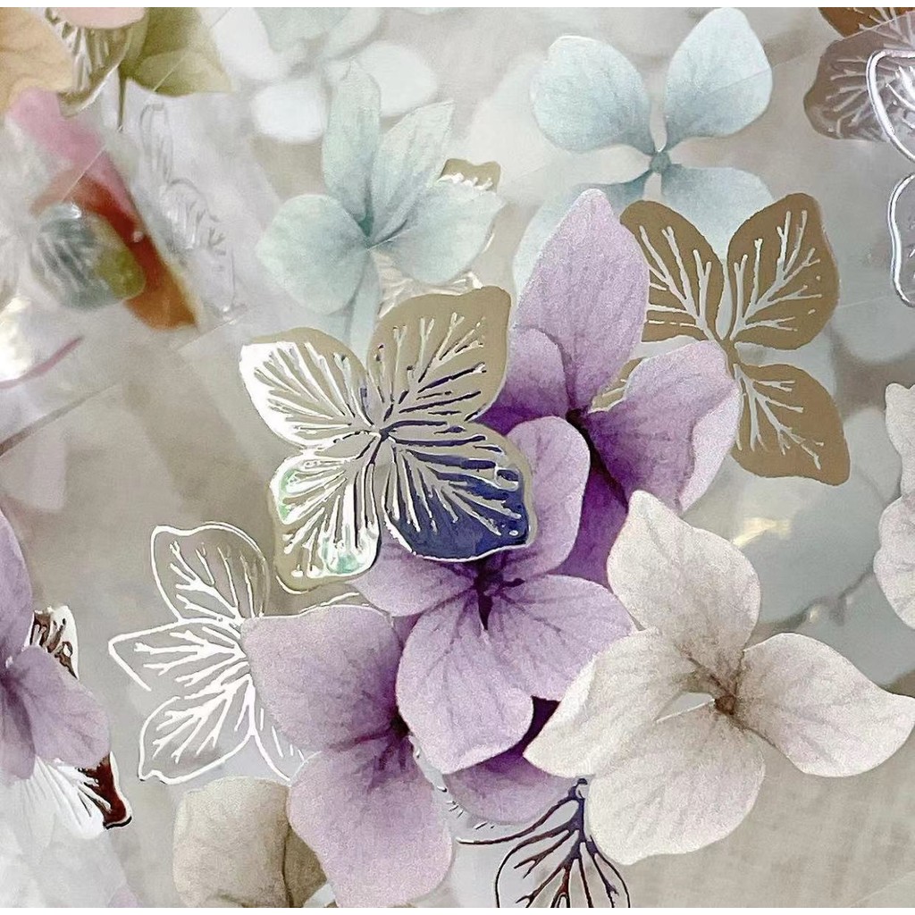 

Loidesign Vintage Hydrangea Petals Floral Washi PET Tape Planner DIY Card Making Scrapbooking Plan Decorative Sticker
