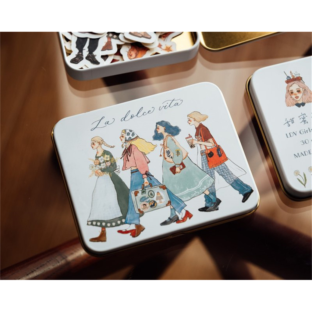 

La Dolce Vita Studio Vintage We Moving Forward Happily Girl Sticker Set for Card Making DIY Scrapbooking Decorative Stickers