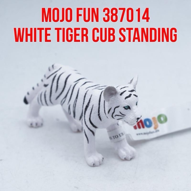 MOJO 387014 White Tiger Cub standing Anak Harimau Putih Bengal Bengala Panthera Tigris Mainan Binata