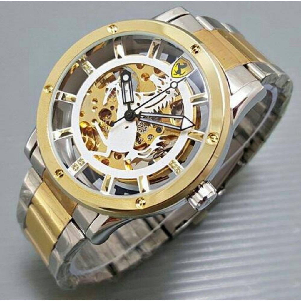 TERBARU JAM TANGAN FERRARI MESIN OTOMATIS TANPA BATRAI RANTAI STAINLESS FREEE BOX ||JAM TANGAN AUTOM