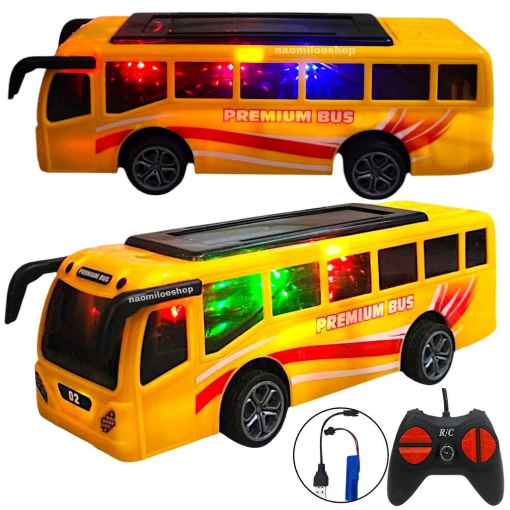 Premium bus remote kontrol mainan bis premium rc charge mainan bis sekolah remot mainan mobil remote
