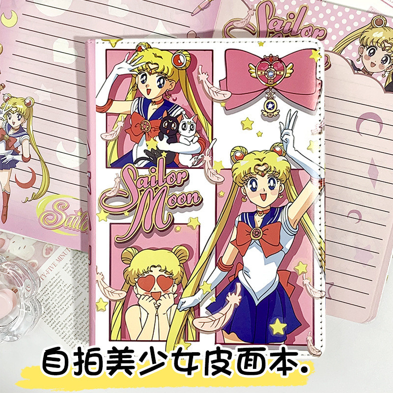 

Cute Illustration Sailor Moon Soft Cover A5 Notebook Fully Painted Inner Page Student Handbook Kawaii Diary