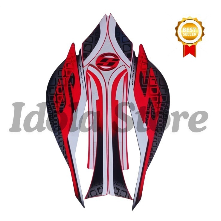 Stiker Striping Honda Scoopy Sporty 2019 Putih Merah List Stiker Standar Scoopy Sporty 2019 Terbaik