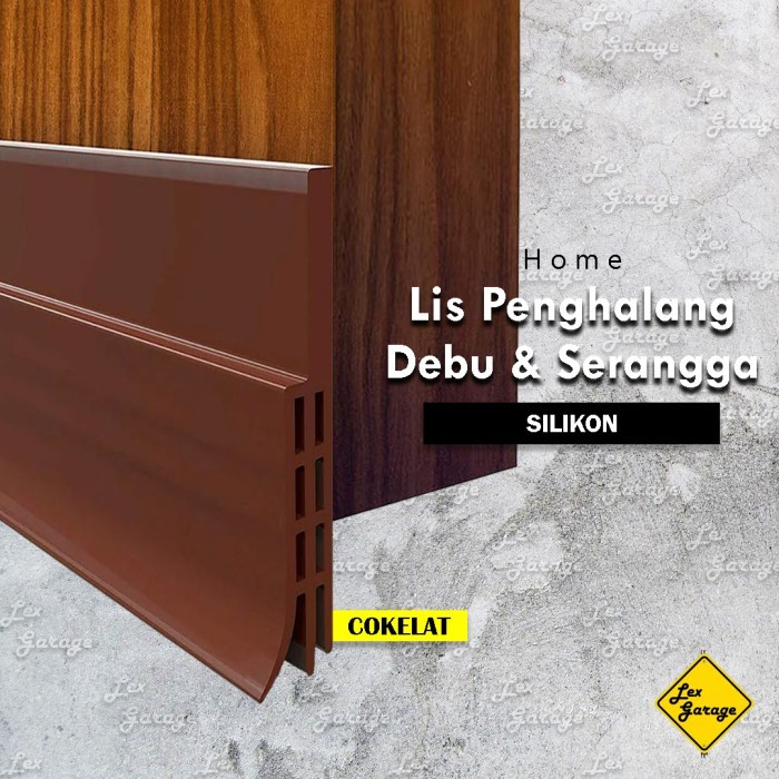 Door Seal Strip Karet Penutup Celah Bawah Pintu Sekat Pembatas Tebal - Abu-abu