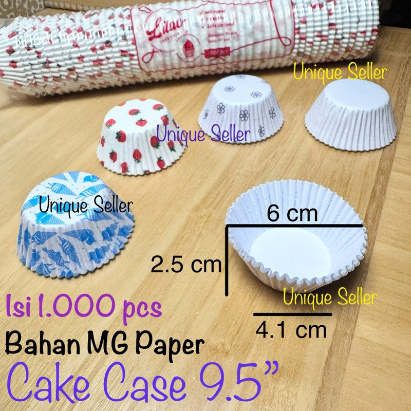 [Isi1000] Cake Case 9.5 PUTIH MOTIF LILAC Alas 4.1 cm / Alas Pie Putih 9,5 9.5” 9,5” / Cupcake Case 