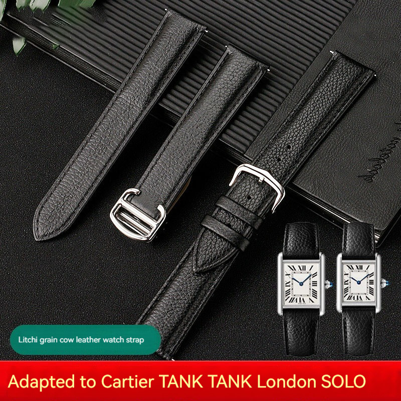 Watch strap Soft genuine leather High quality suitable for Cartier tank solo London Sandoz Watch str