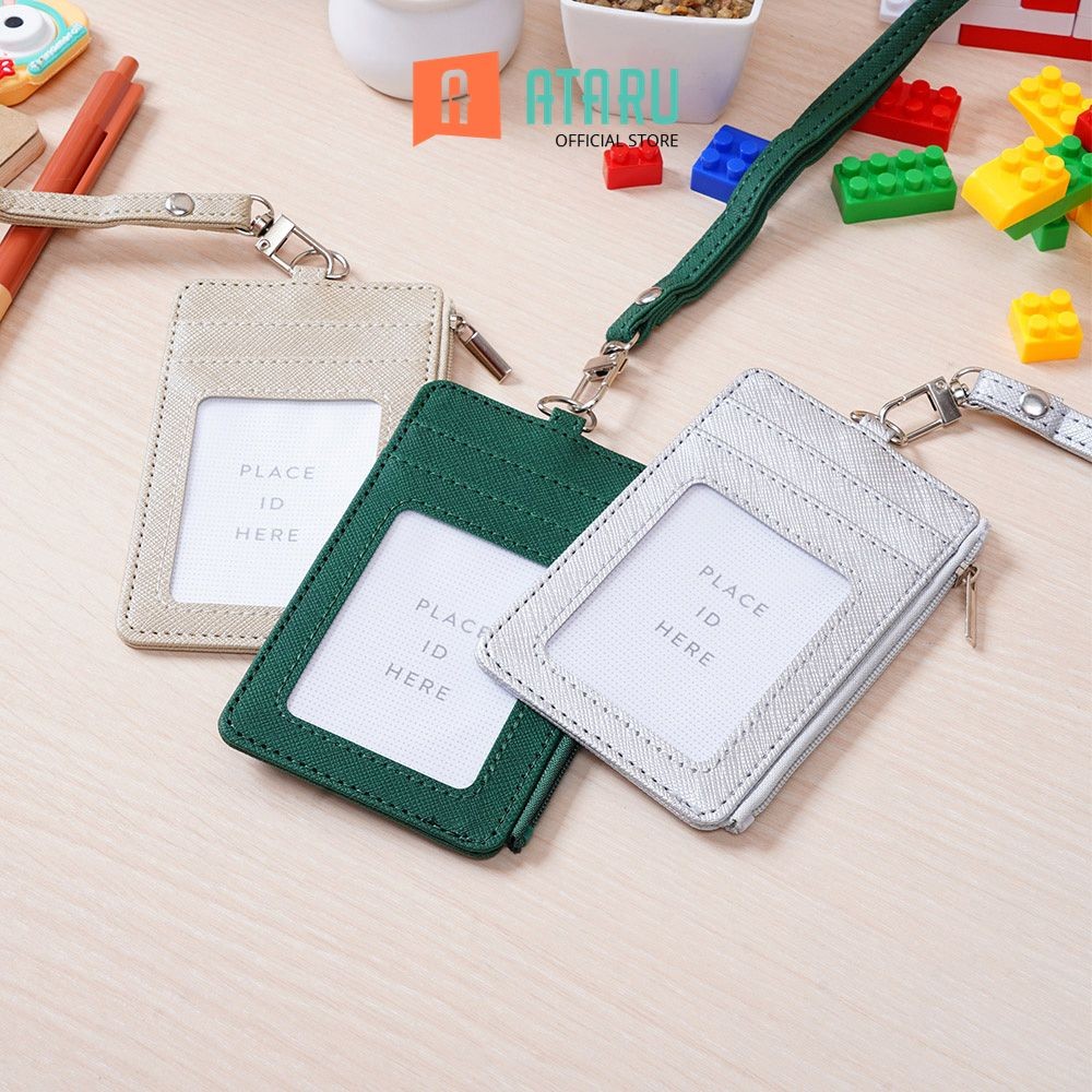 

Ataru Id Card Holder Dengan Zipper - Cokelat Champagne Tempat Kartu Lanyard Name Tag Holder Id Card Holder Estetik