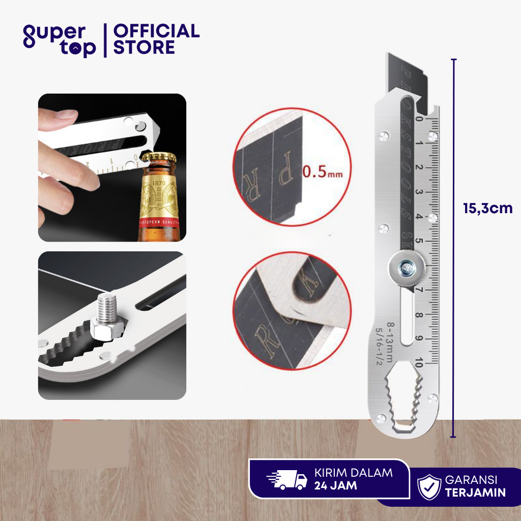 

Pisau Cutter Stainless 9in1 Tajam Anti Karat Alat Pemotong Multifungsi Serbaguna