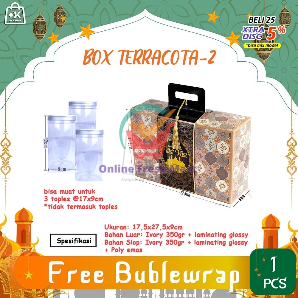 

Box Toples Lebaran TERRACOTTA-2 untuk isi 3 Toples @9x17cm (1 lbr) - Online Fresh Mart Denpasar