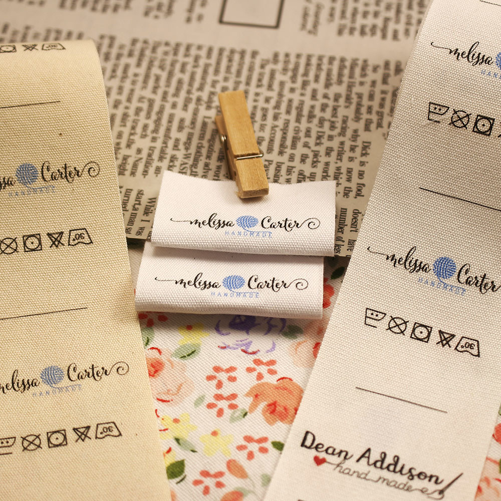 

Handmade Cotton Label with Logo or Text, Sewing Accessories, Tags for Knitted Things, Custom,Personalizada, Gift Tags, 40x50mm