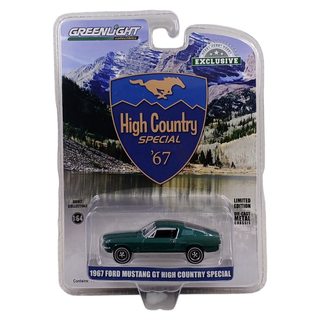 Greenlight 1/64 1967 Ford Mustang GT Fastback High Country Special in Timberline Green