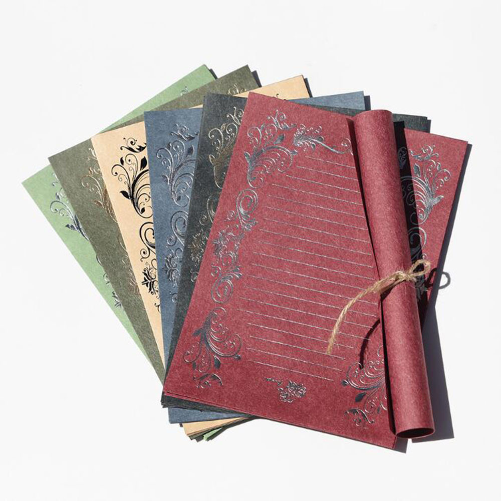 

4 Sheets Luxury Elegant Vintage Retro Cute Design Writing Stationery Paper Pad Letter Creative Bronzing Wreath Paper Letter