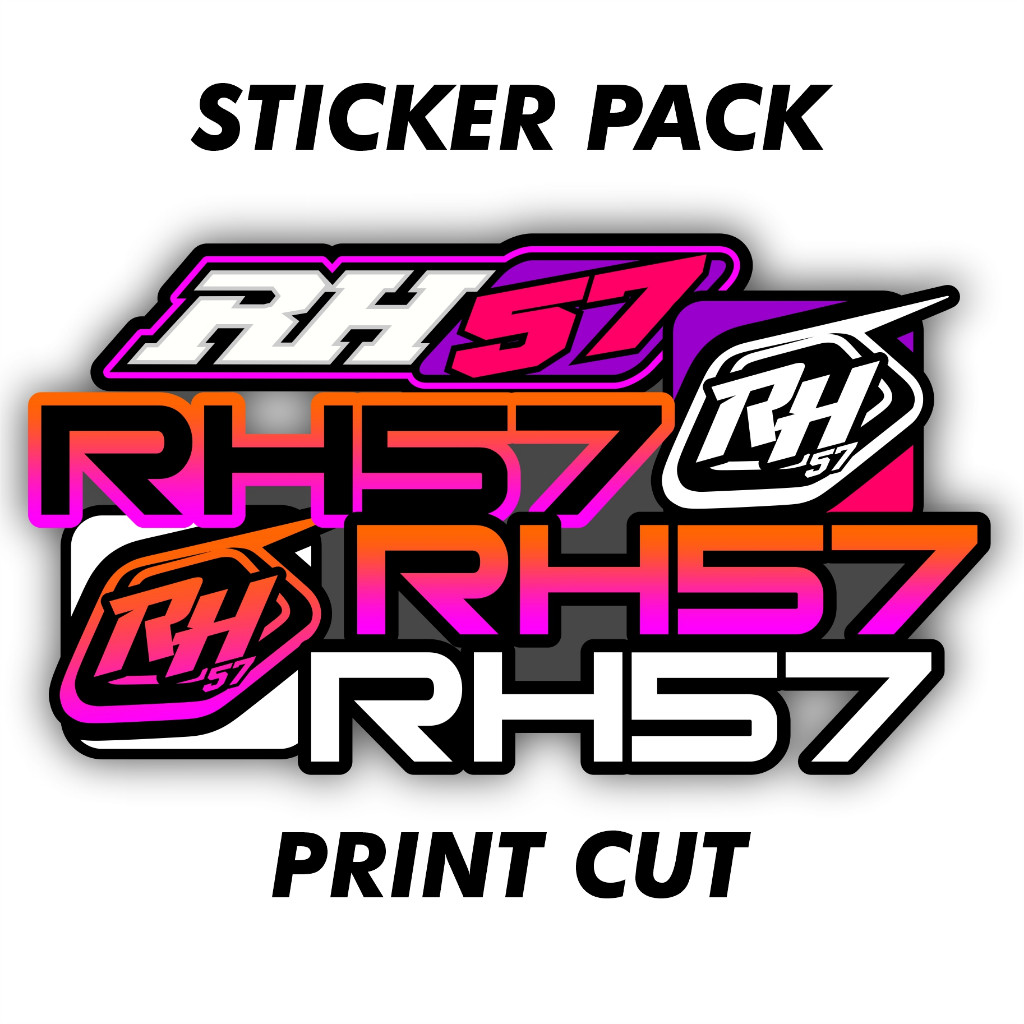 

Sticker Pack Racing RH57 Print Cut Bahan Vinyl Plus Laminasi Antri Gores Ant Pudar