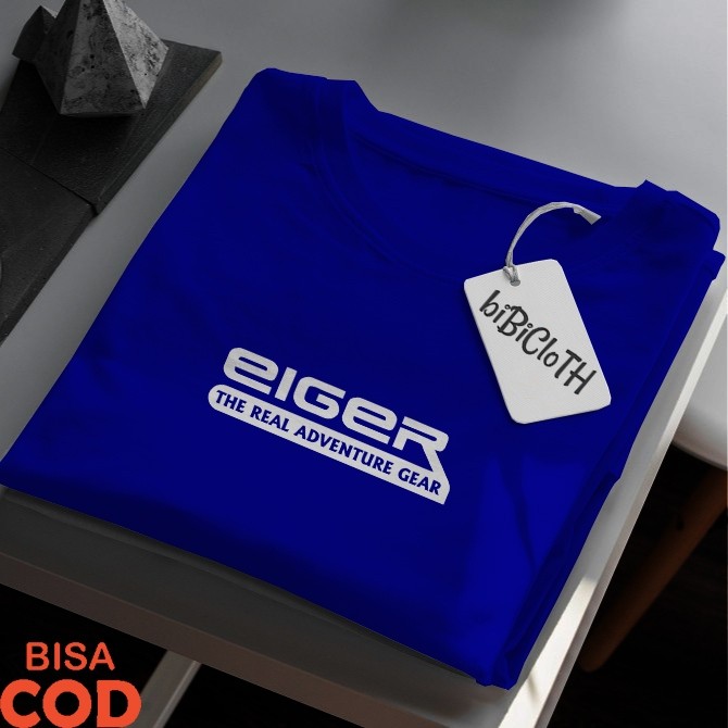 New Kaos Lengan Pendek Brendet { Putih eiger} Unisex PRIA & WANITA