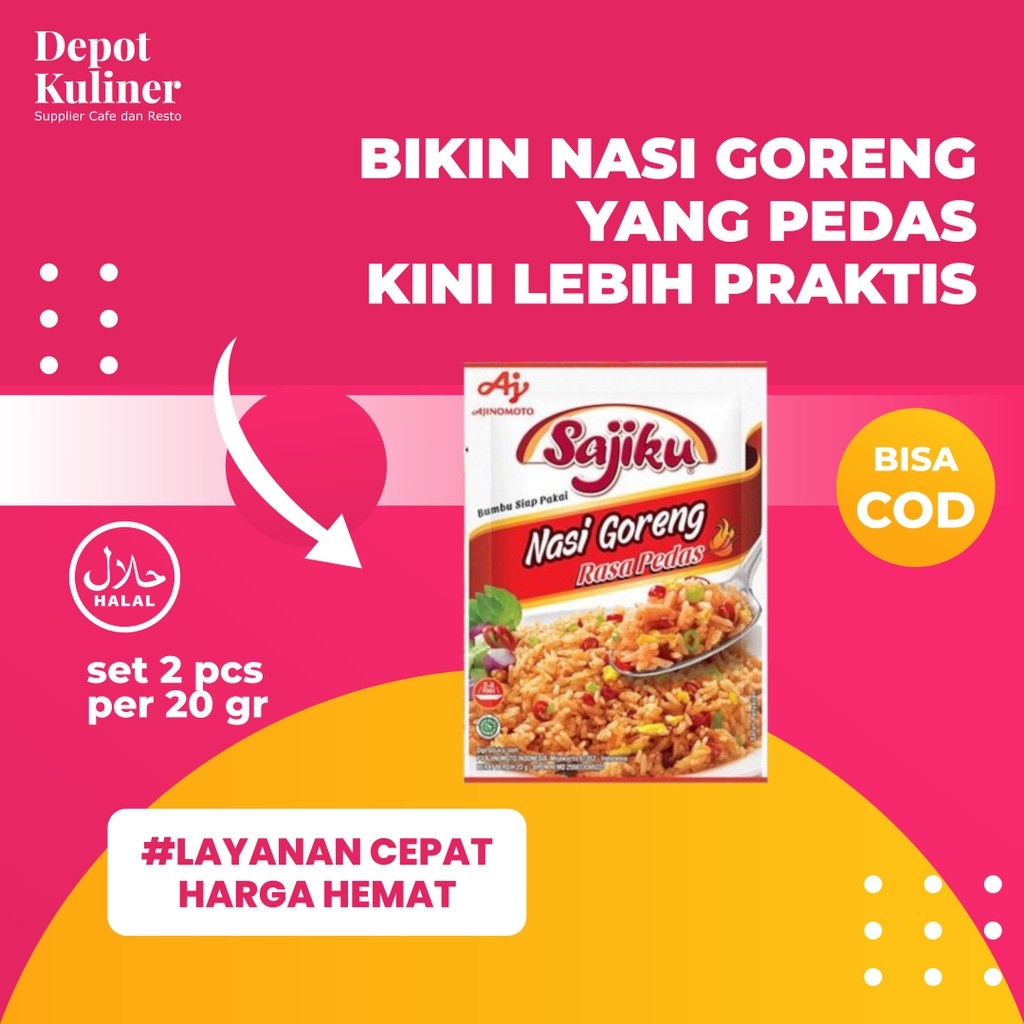 

3 Pcs Sajiku Bumbu Nasi Goreng Pedas 20GR Penyedap Rasa Praktis