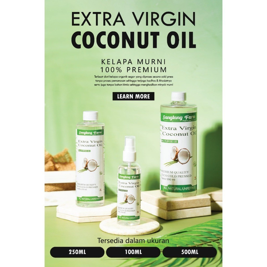 

VCO Virgin Coconut Oil/Minyak Kelapa Murni 100% Premium Tanpa Pemanasan SANGLANG FARM
