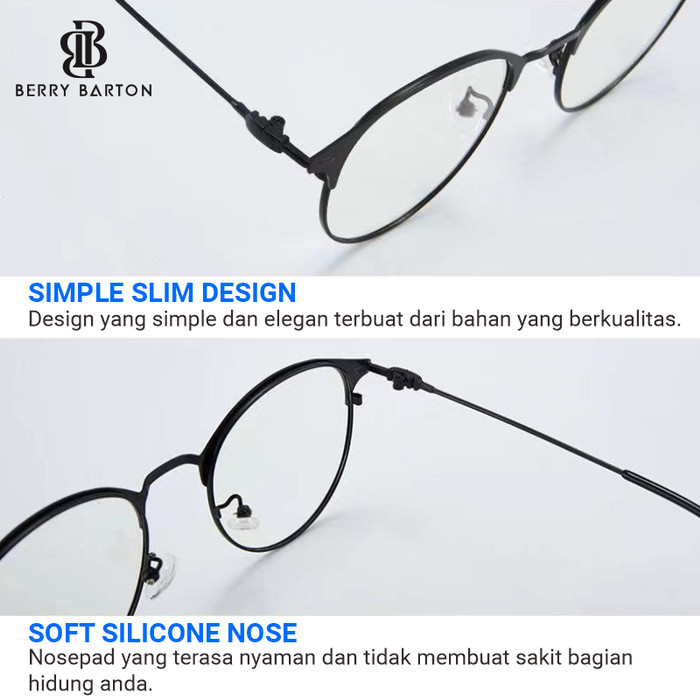promo ✨ -Kacamata Berrybarton Paket Photocromic Anti Blueray Lensa Minus 1920 - Black, AB Normal1