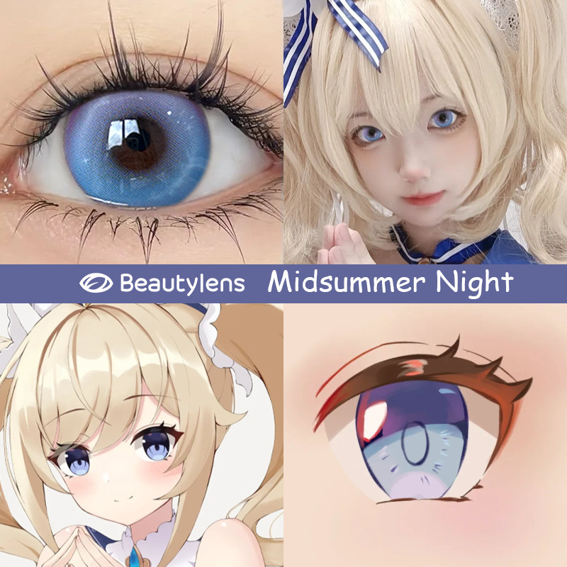 Beauty Lens Softlens Biru, hijau, dan oranye Lensa Berwarna Lensa mata Ukuran COSPLAY