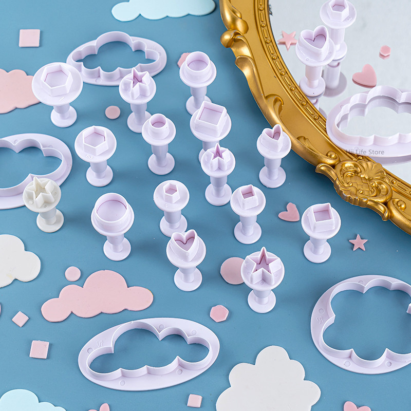 

Cloud Mold Clay Polymer Heart-shaped Star Printing Cutting Mold DIY Ceramic Clay Sculpture Geometric Figure Modeling Tool