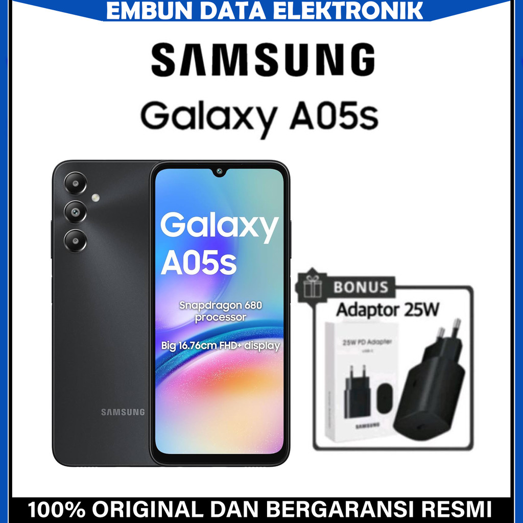 HP Samsung A05S Ram 6/128 GB - Batere 5000 mAh - Snapdragon 680 - Garansi Resmi