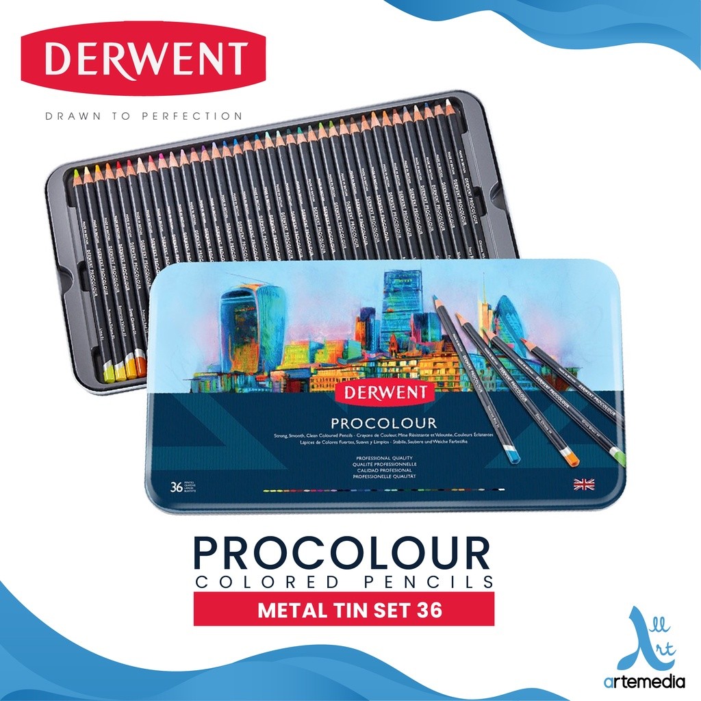 

Gramedia Surabaya - Derwent Procolour 36 Pencil Color Metal Tin Set