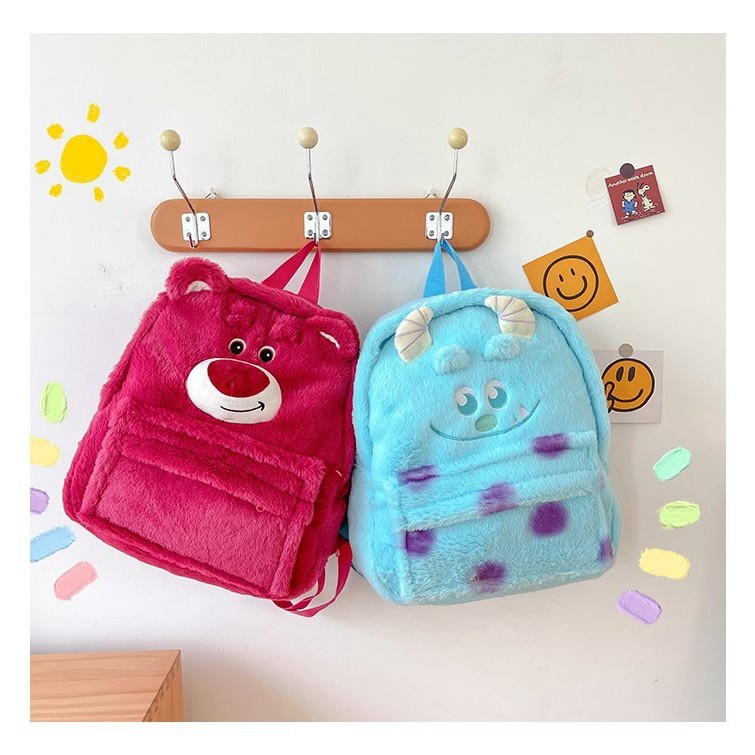 

New Backpack Cute Plush Teddy Bear Bento Bag for Girls Large Capacity Bag Red Strawberry Bear Bag Gift
