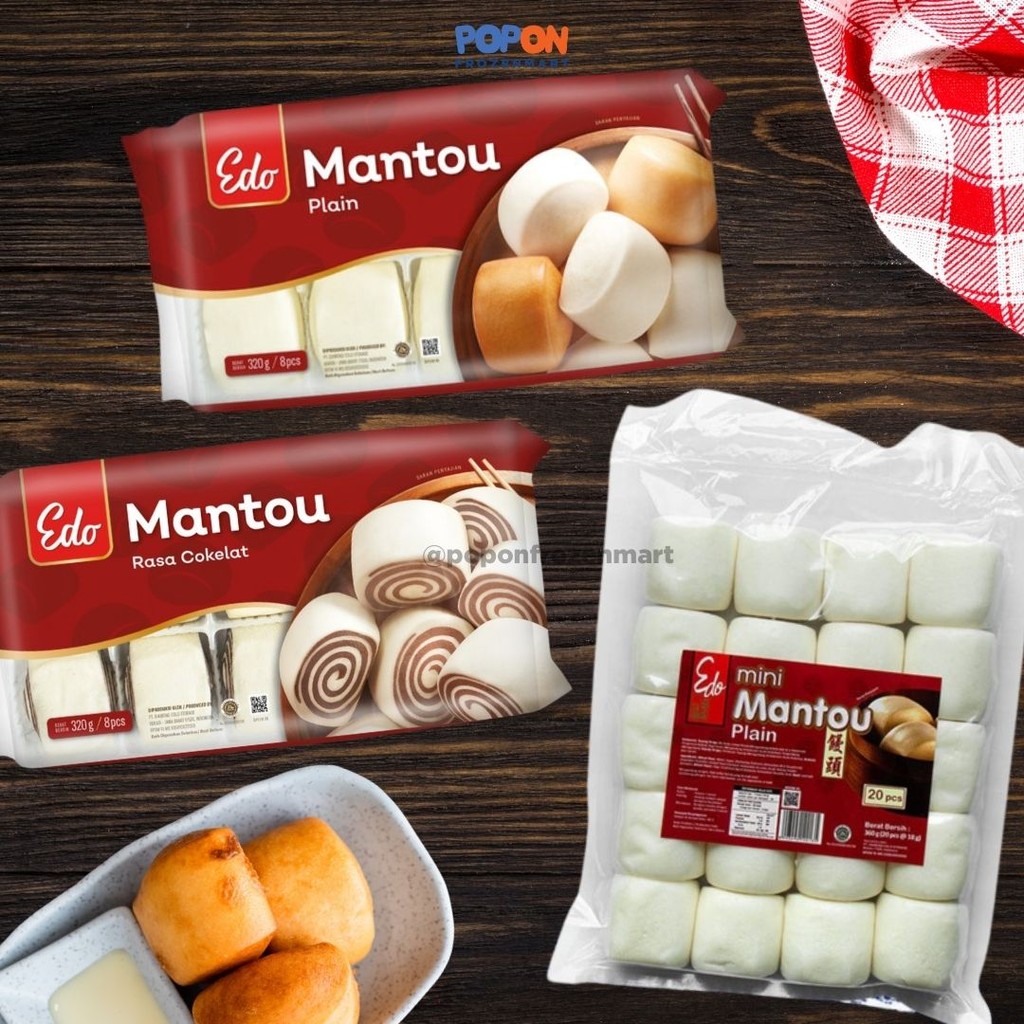 

EDO MANTOU SEMUA RASA: PLAIN, COKELAT, MINI PLAIN