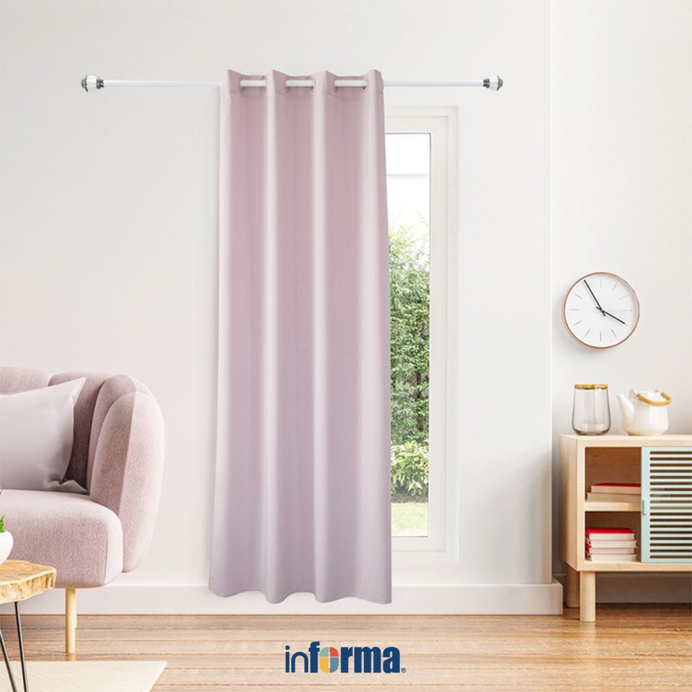Informa 210x240 cm Marshmallow Gorden - Abu-Abu Lilac Tirai Penutup Kerai Hordeng Kain Penghalang Ca