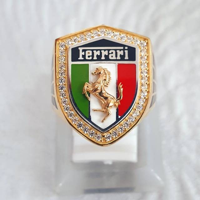 cincin stampel cowok pria model ferrari ad variasi emas 70% 700 70 %
