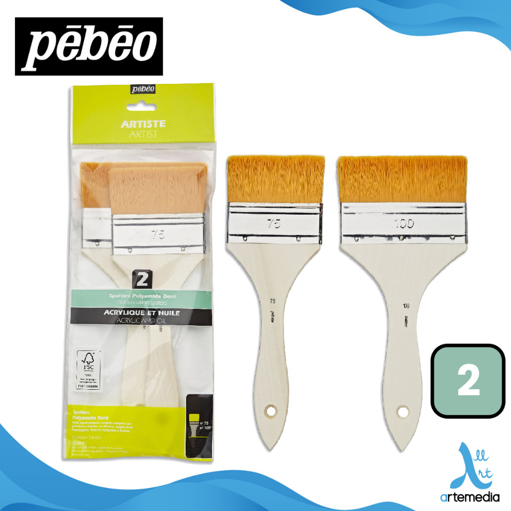 

Gramedia Surabaya - Pebeo Golden Taklon Oil and Acryllic Brush Set 3pcs