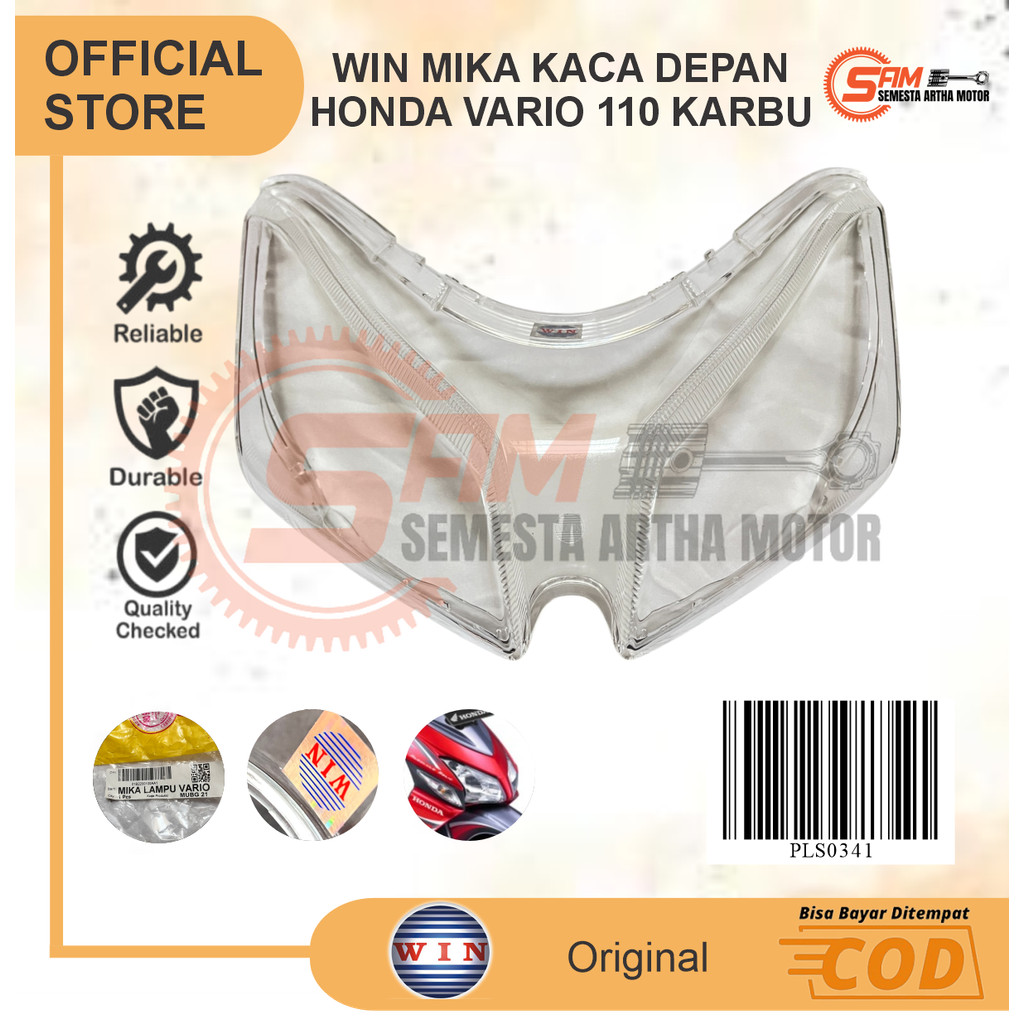 WIN Mika Kaca Depan Honda Vario Lama Karbu 110 CW Headlamp Kaca Lampu Motor Bebek