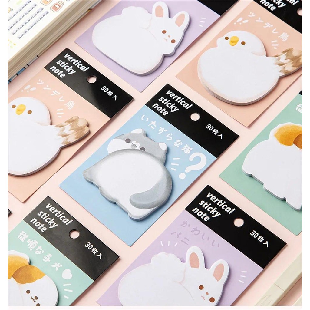 

Cartoon Cute Cat Dog Sticky Notes Rabbit Bird Colorful Memo Pad Creative Sticker Face N Times Stickers School Stationery Gift