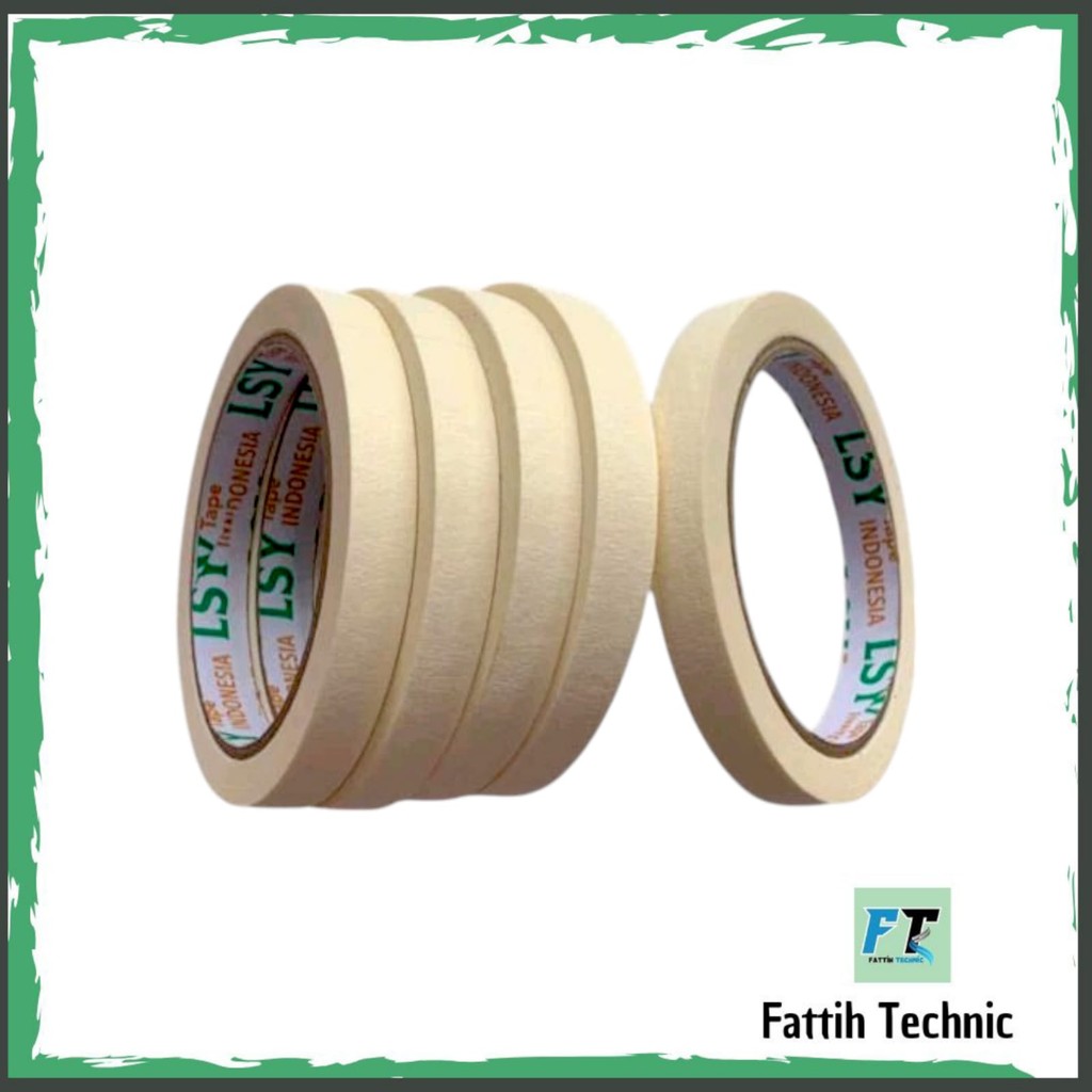 

Solasi Isolasi lakban Kertas Masking Tape Lakban Lem 12 mm x 10 yard By Fattih Technic