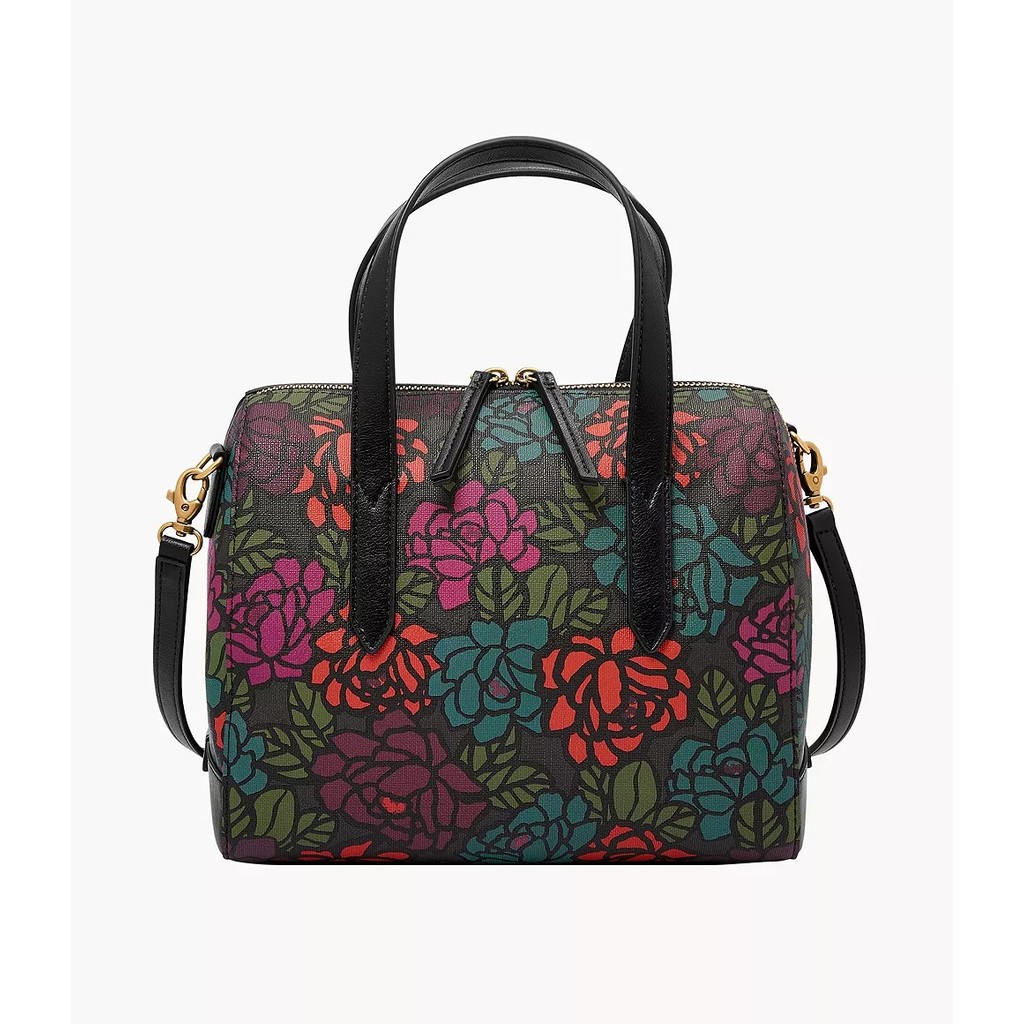 Fossil Sydney PVC Satchel Dark Floral Tas Wanita SHB2921-992