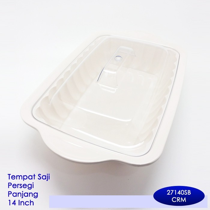 DL91QS Onyx Seiv, Wadah Saji Persegi Besar 14 inch dengan Tutup Transparan: Melamin, Aman untuk Maka