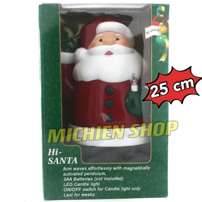 

pajangan santa claus hiasan natal merry chritmas lampu tangan goyang