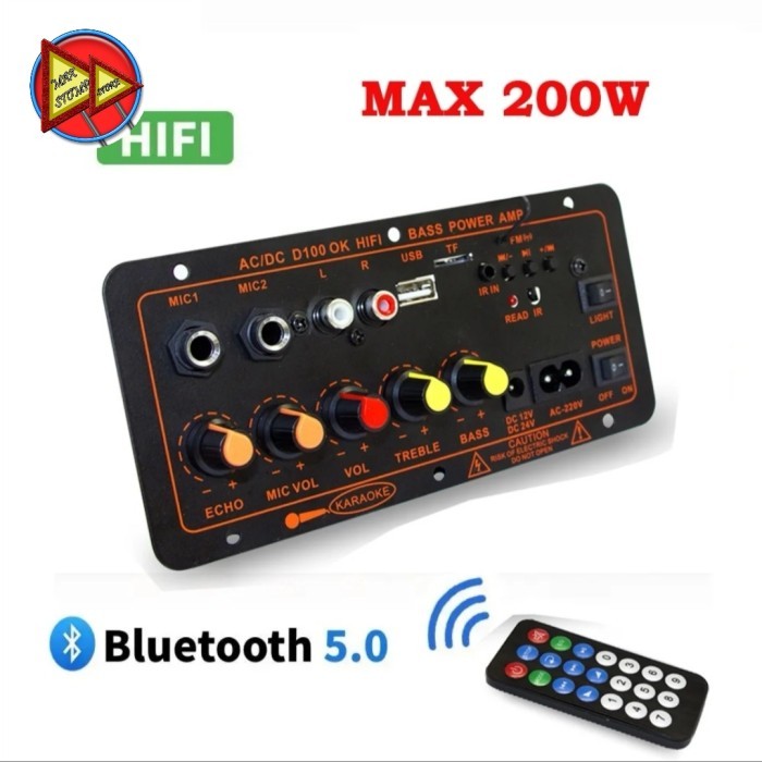 Modul Ampli Bluetooth 5 Karaoke Box Speaker 100 Watt Hifi Stereo Basstube Amplifier